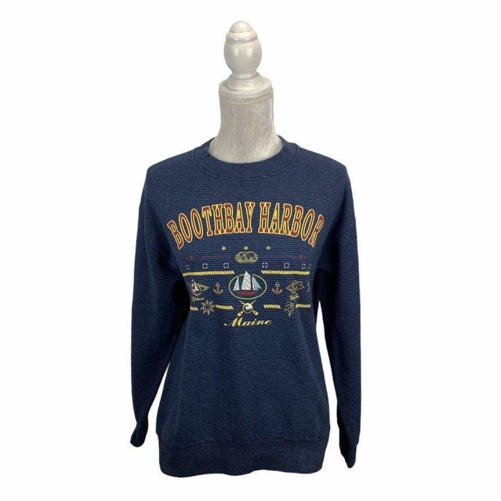 Vintage Boothbay Harbor Sweatshirt Maine Souvenir